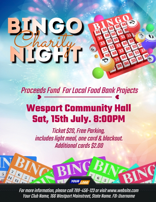 Bingo Fundraiser Night template PosterMyWall Bingo Fundraiser Night template PosterMyWall