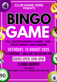 Bingo Game Night A5 template