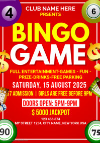 Bingo Game poster A5 template