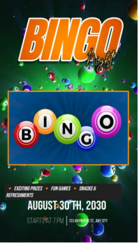 Green Bingo Night Digitalt display Template