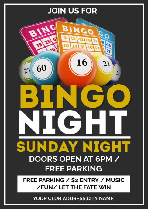 Bingo Night A4 template