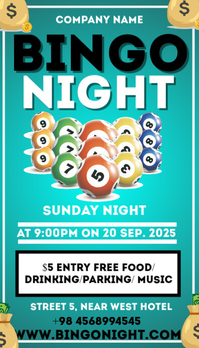 Bingo night business card Cartão de visita template