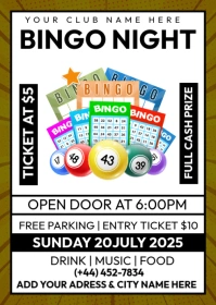 bingo night A6 template