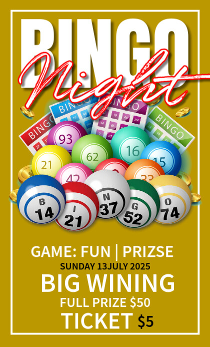 bingo night VSA Wetlik template