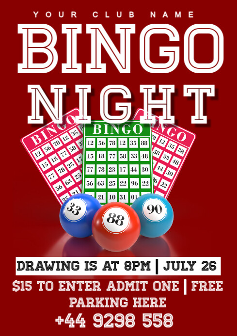 bingo night A1 template