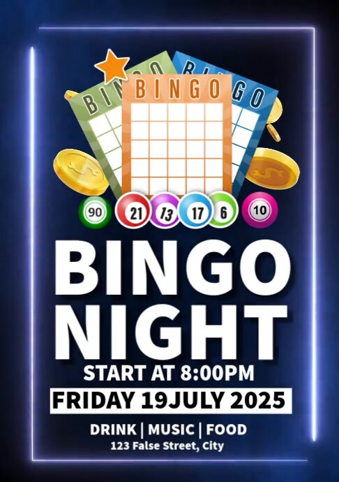bingo night A4 template