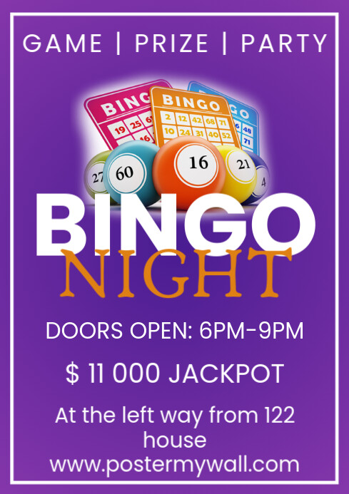 bingo night A4 template