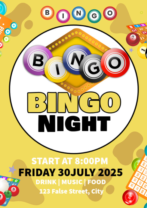 bingo night A4 template