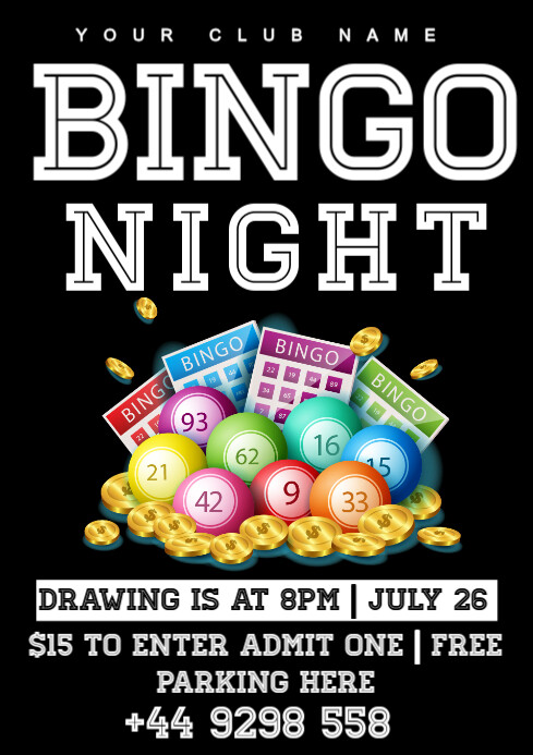 bingo night A1 template