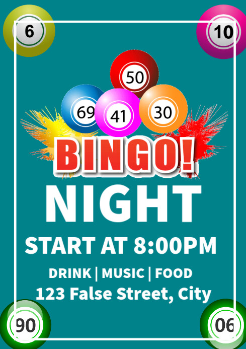 bingo night A4 template