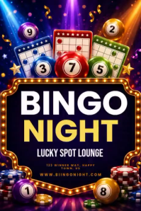 Bingo Night Плакат template