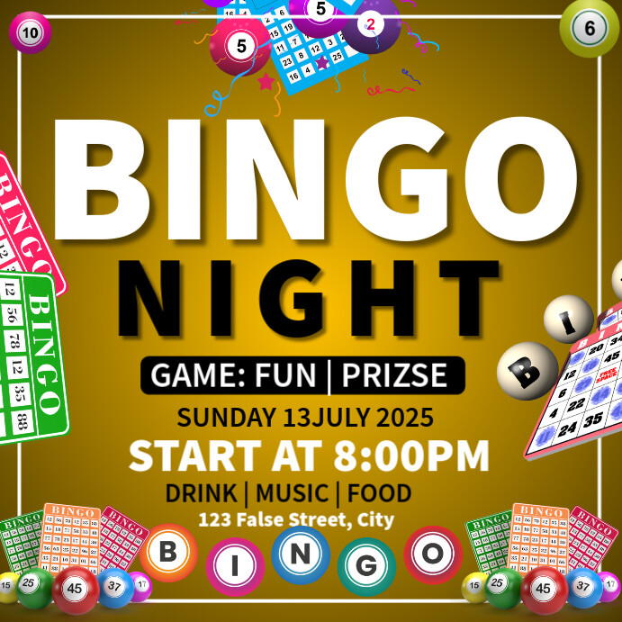 bingo night Instagram 帖子 template
