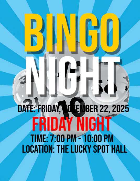 bingo night Pamflet (VSA Brief) template