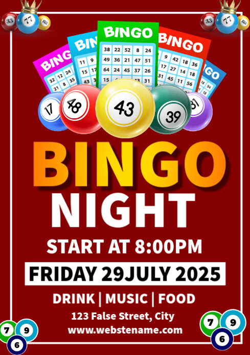 bingo night A4 template