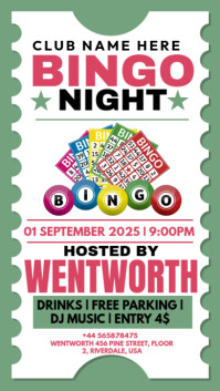 bingo night Digital Display (9:16) template
