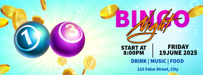 bingo night Facebook 封面图片 template
