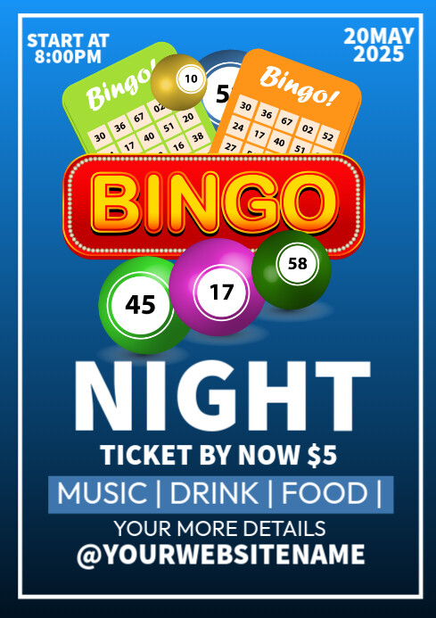 bingo night A4 template