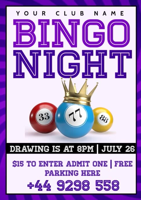 bingo night A1 template