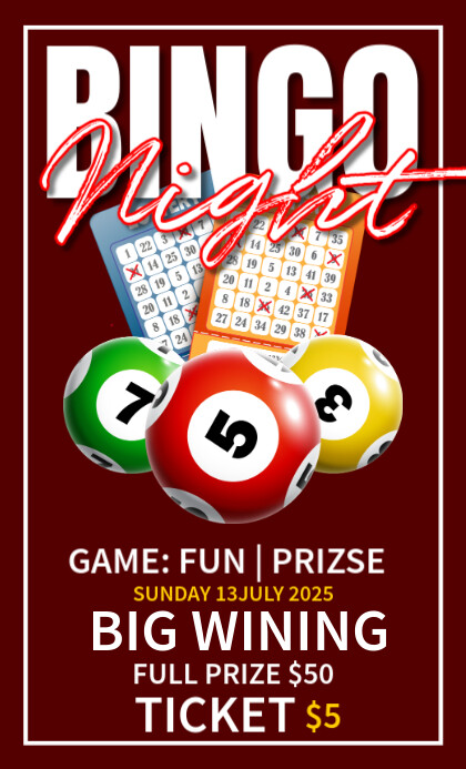 bingo night VSA Wetlik template