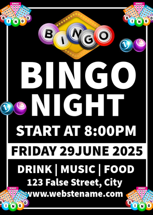 bingo night A6 template
