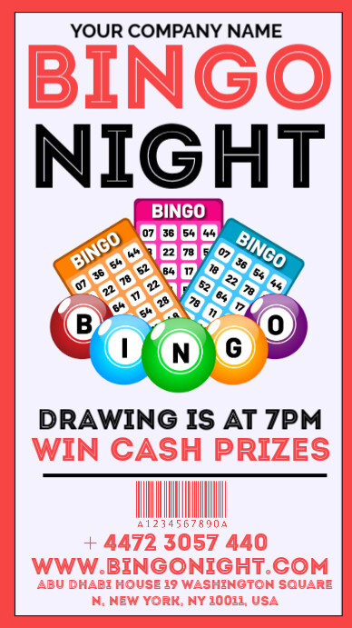 bingo night Digitale Vertoning (9:16) template