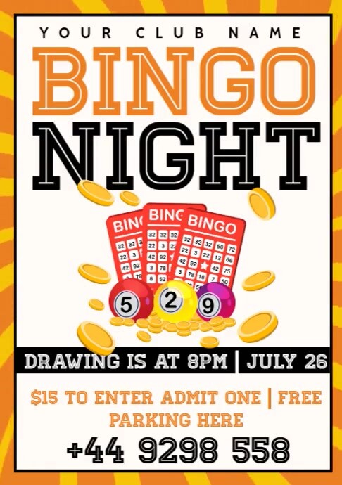 bingo night A1 template
