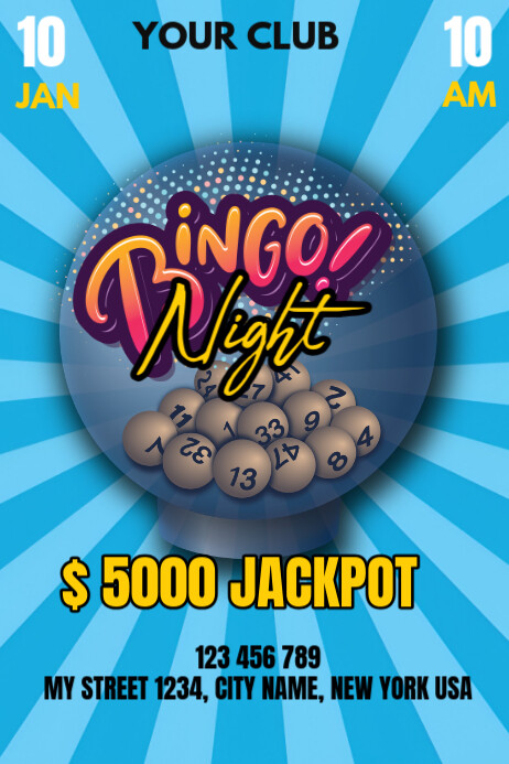 BINGO NIGHT Cartaz template