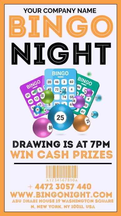 bingo night Digitale Vertoning (9:16) template