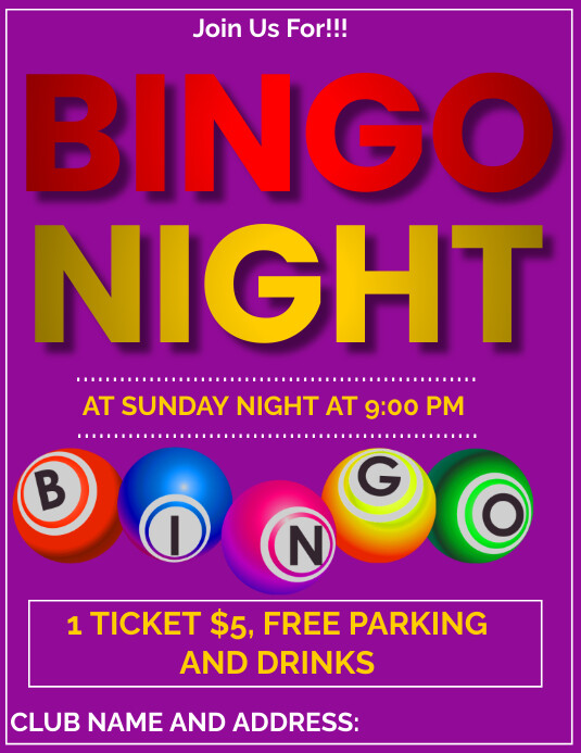 Bingo Night Editable Flyer And Poster Design Template | PosterMyWall