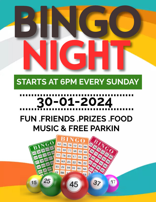 bingo night editable flyer template