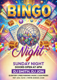 Bingo Night Event A6 template