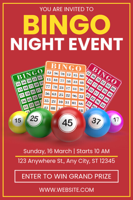 Bingo Night Event Contest Poster Cartaz template