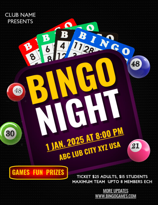 Bingo night event flyer template design | PosterMyWall