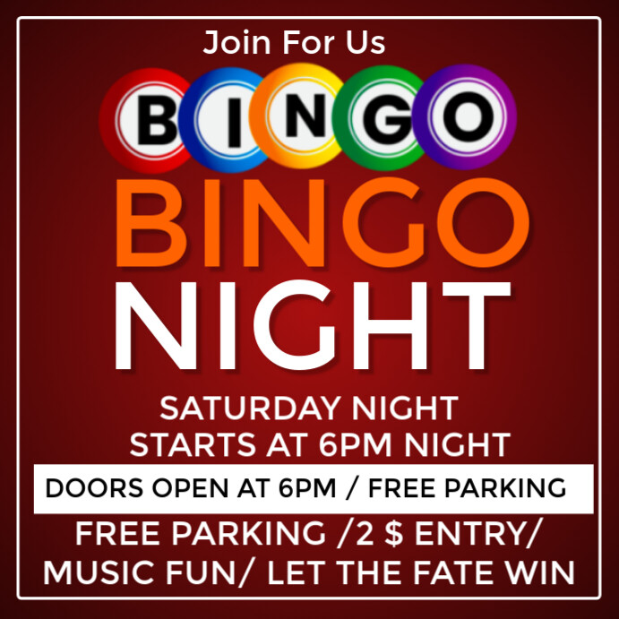 Bingo Night Event Instagram Post template