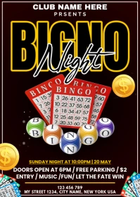 Bingo Night Event Invitation A6 template