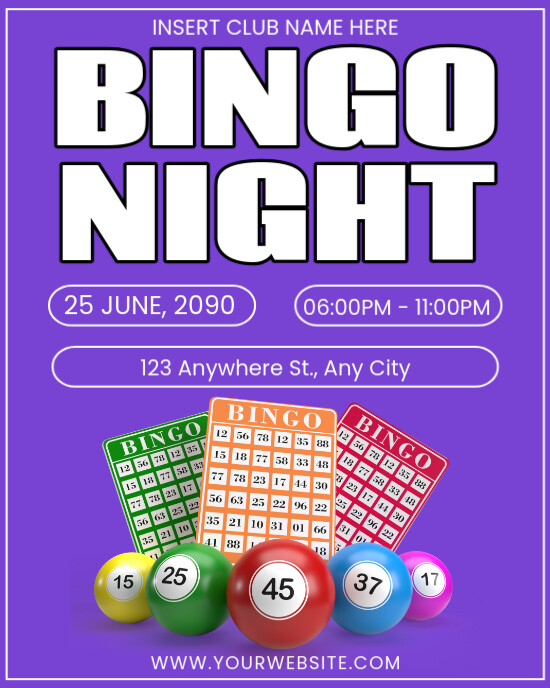 Bingo Night Event Invitation Instagram Portrait template