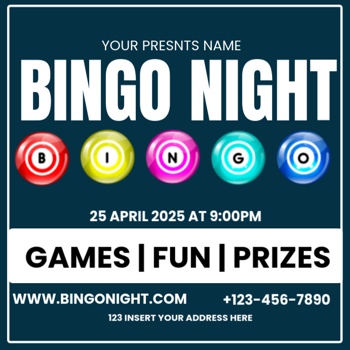 Bingo night event invitation instagram post Template | PosterMyWall