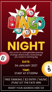Bingo Night Event Invitation Instagram Story template