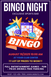 Bingo Night Event Invitation Poster template