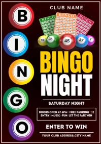Bingo Night event invitation poster flyer A4 template