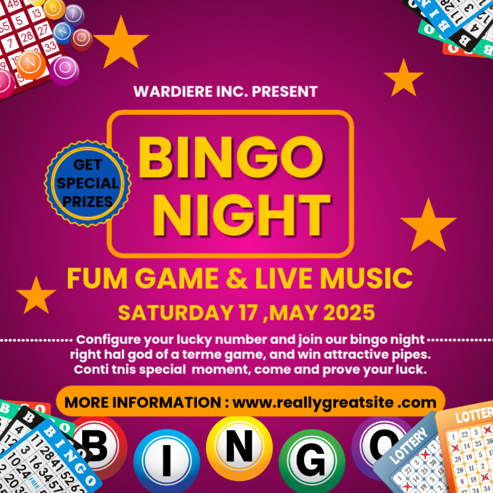 Bingo Night Event Party Instagram Post Template | PosterMyWall