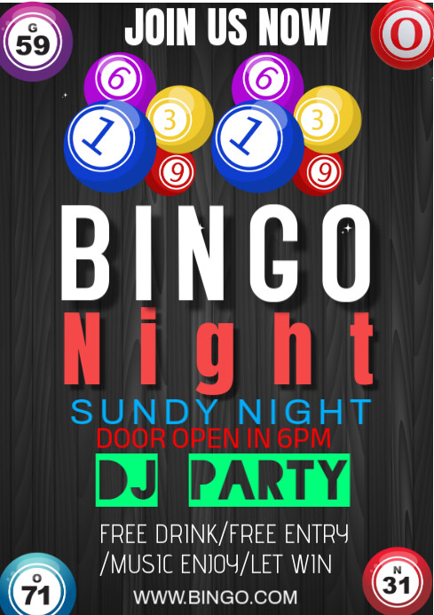 bingo night event post Template | PosterMyWall