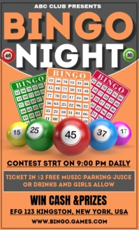Bingo night event poster, flyer and instagram post template US Legal
