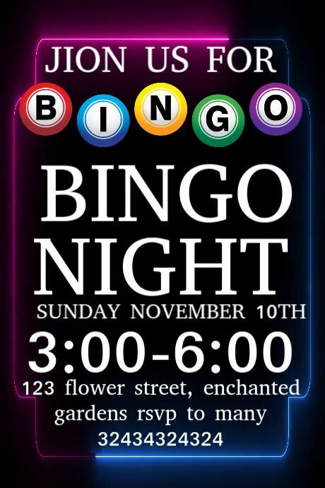 Bingo Night Event Poster Cartaz template
