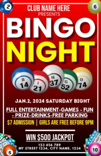 BINGO NIGHT EVENT POSTER FLYER TEMPLATE 2025 Halfbladsy Breed