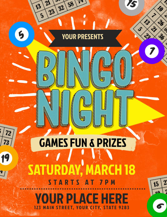 Bingo Flyer Free Customizable Bingo Night Flyer Templates