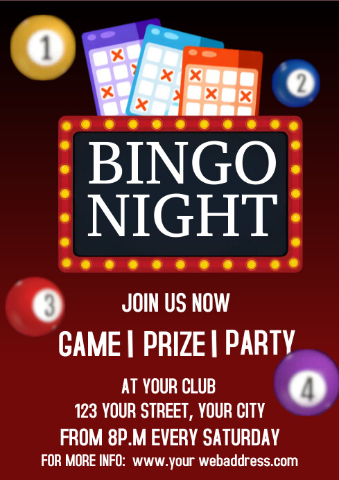 Bingo night flyer A4 template