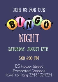 Bingo Night Flyer Invitation A6 template