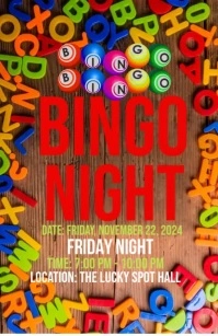 Bingo night flyer new professional logo design template