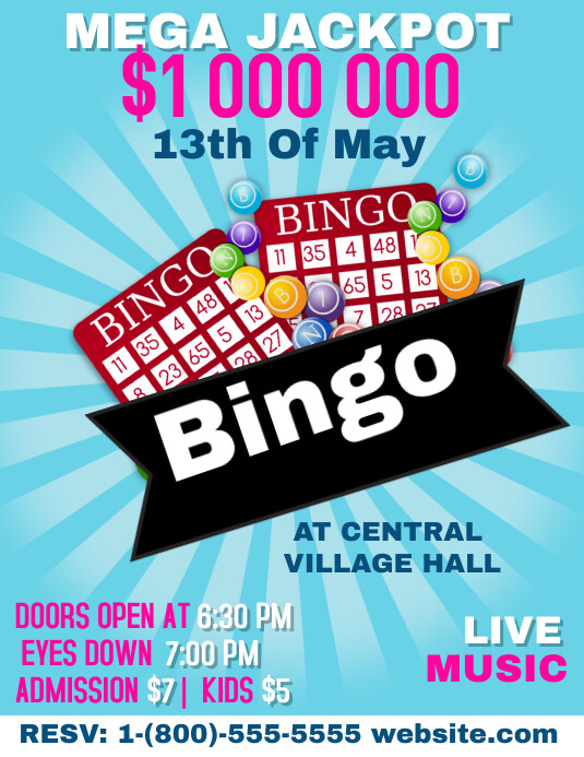 Bingo Night Template Løbeseddel (US Letter)